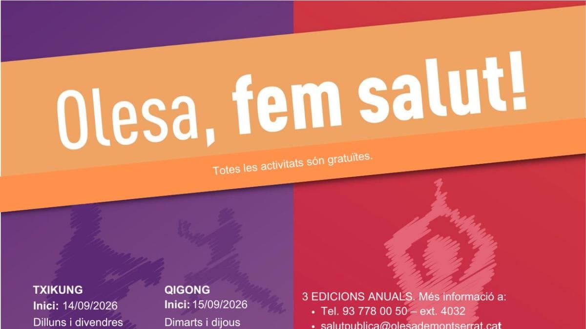 Olesa iniciará el 14 de septiembre una nueva temporada de ejercicio y bienestar comunitario